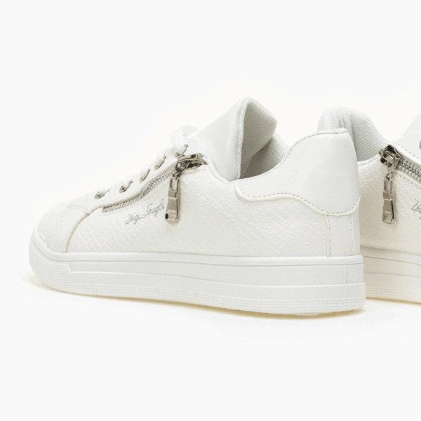 Basic sneakers με φερμουάρ - Λευκό