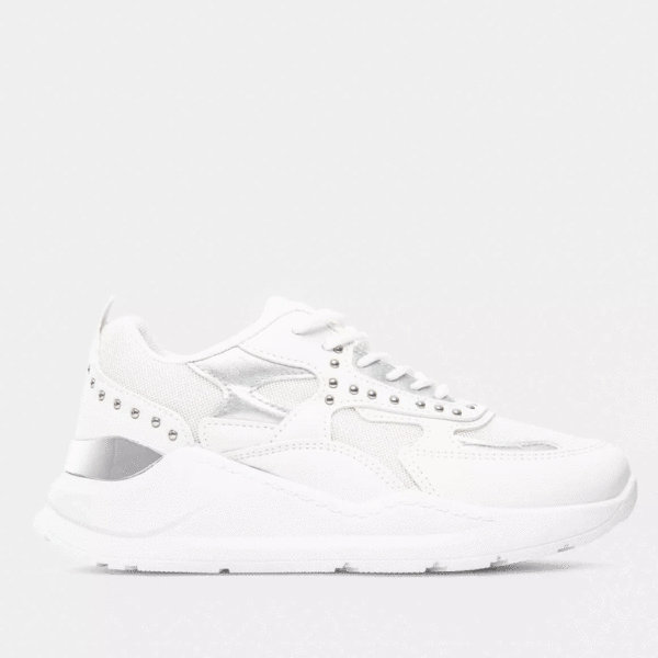 Sneakers με μεταλλικές λεπτομέρειες - Λευκό