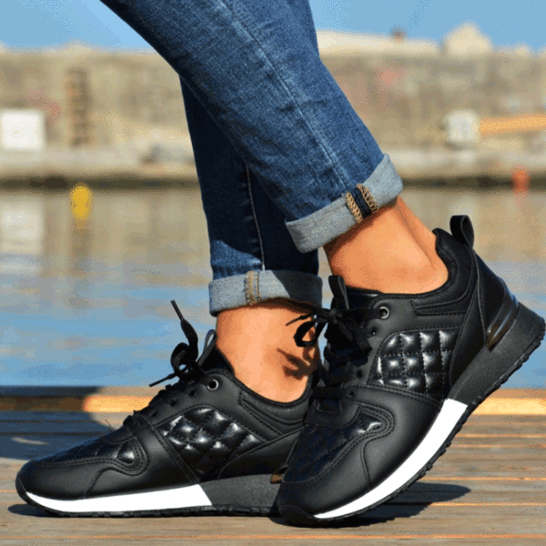 Sneakers basic καπιτονέ - Μαύρο