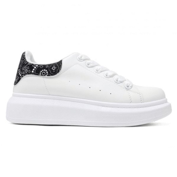 Sneakers basic σχέδιο - Λευκό/Μαύρο