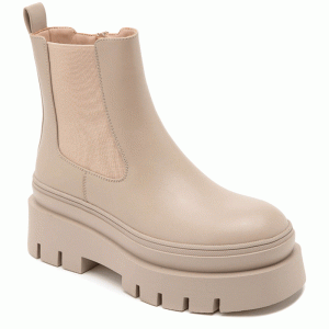 Μποτάκια chunky με λάστιχο- Μπέζ