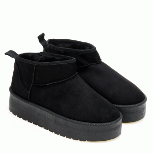 Μποτάκια Δίσολα με επένδυση γούνας - Καφέ