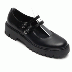 Loafers με διπλή μπαρέτα- Μαύρο