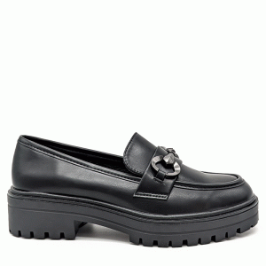 Loafers με διακοσμητικό- Μαύρο