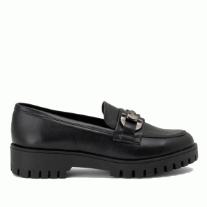 Loafers με αγκράφα-Μαύρο