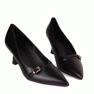 Γόβες Μυτερές με Λουράκι- Μαύρο