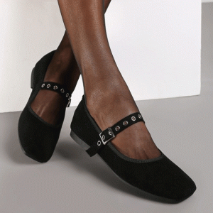 Μπαλαρινα καστόρι με μπαρέτα- Μαύρο