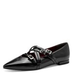 Μπαλαρίνα Tamaris λουστρίνι με μπαρέτα - Μαύρο