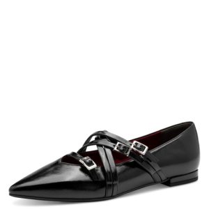 Μπαλαρίνα Tamaris λουστρίνι με μπαρέτα - Μαύρο