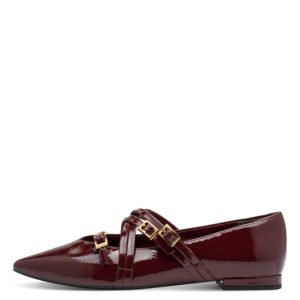 Μπαλαρίνα Tamaris λουστρίνι με μπαρέτα - Μαύρο