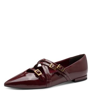 Μπαλαρίνα Tamaris λουστρίνι με μπαρέτα - Μαύρο