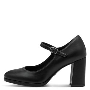 Tamaris γόβες με μπαρέτα- Μαύρο