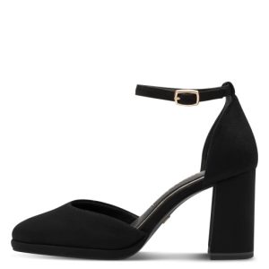 Tamaris γόβες με μπαρέτα- Μαύρο