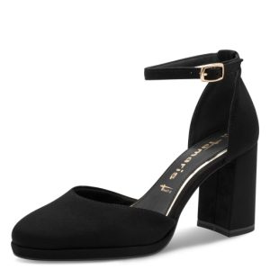 Tamaris γόβες με μπαρέτα- Μαύρο