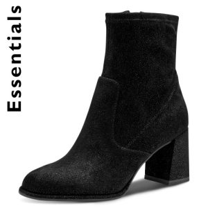 Μποτάκι Tamaris με τακούνι- Mαύρο