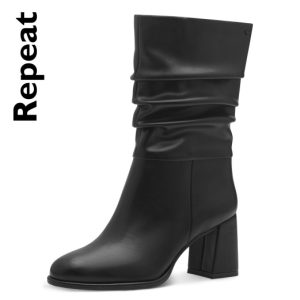 Μποτάκια Tamaris με τακούνι - Μαύρο