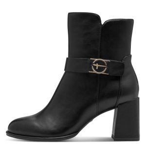 Μποτάκια Tamaris με τακούνι - Μαύρο