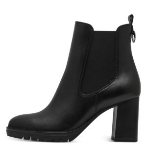 Μποτάκια Tamaris με τακούνι - Μαύρο