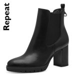 Μποτάκια Tamaris με τακούνι - Μαύρο