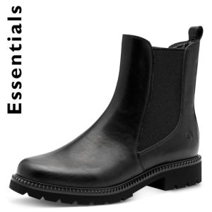 Μποτάκι Tamaris με λάστιχο- Mαύρο