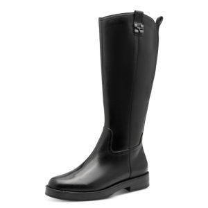 Mπότες Tamaris δερμάτινες - Μαύρο