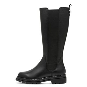 Mπότες Tamaris δερμάτινες - Μαύρο