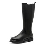 Mπότες Tamaris δερμάτινες - Μαύρο