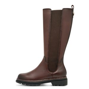 Mπότες Tamaris δερμάτινες - Μαύρο