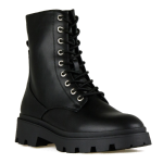 Μποτάκι με Κορδόνια & Τρακτερωτή Σόλα - Μαύρα