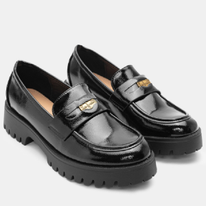 Loafers σε Λουστρίνι με Chunky Σόλα- Μαύρο