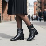 Μποτάκι με Διακοσμητικά Μεταλλικά Στοιχεία - Μαύρo