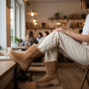 Μποτάκια με Επένδυση - Kαφέ