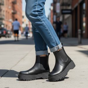 Chelsea Μποτάκι με Chunky Σόλα - Μαύρo