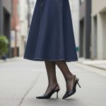 Slingback Γόβες με Λουράκι & Ψηλό Τακούνι- Μαύρο