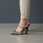 Γόβες με Διπλό Λουράκι- Snake Print