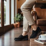 Loafers δερμάτινα με κορδόνια- Μαύρο