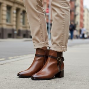 Μποτάκι με Διακοσμητικά Στοιχεία - Καφέ