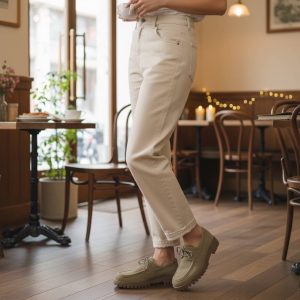 Loafers δερμάτινα με κορδόνια- Μαύρο