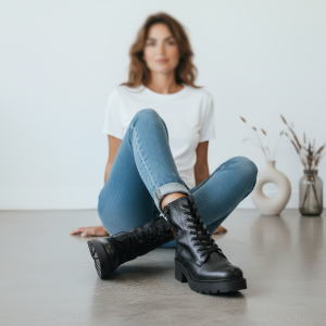 Combat Μποτάκι με Κορδόνια - Μαύρο Gun