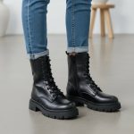 Μποτάκι chunky με λάστιχο- Mαύρο