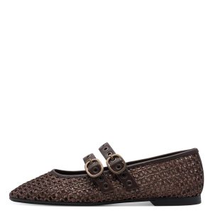 Μπαλαρίνα Tamaris με πλεκτή υφή- Καφέ