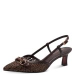 Tamaris slingback με πλεκτό σχέδιο - Καφέ
