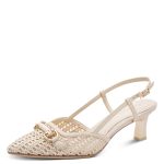 Tamaris slingback με πλεκτό σχέδιο - Καφέ