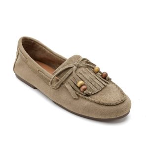 Μοκασίνι με διακοσμητικά κρόσσια - Χακί
