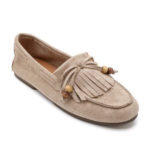 Μοκασίνι με διακοσμητικά κρόσσια - Mπέζ