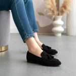 Μοκασίνι με διάτρητο σχέδιο - Μαύρο