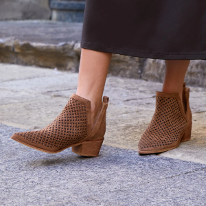 Μποτάκι αστραγάλου με πλεκτό σχέδιο - Καφέ