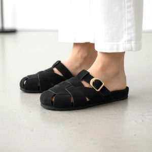 Mules με αγκράφα - Μαύρο