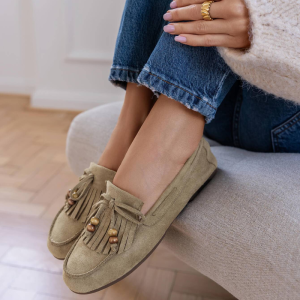 Μοκασίνι με διακοσμητικό κορδόνι - Καφέ