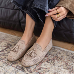 Μοκασίνι με διακοσμητικό κορδόνι - Καφέ